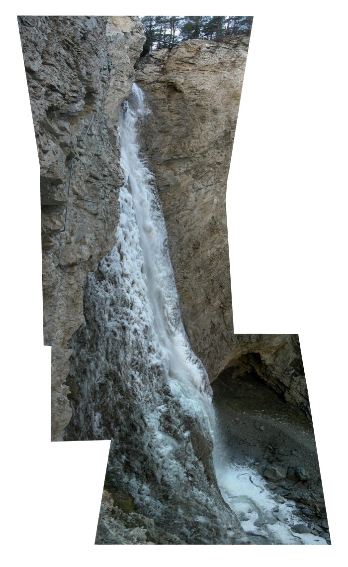 Panorama completo sulla cascata di Nant